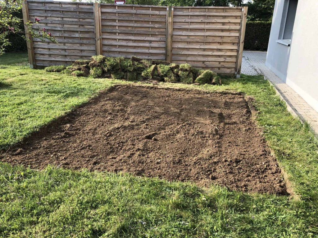 Our garden after we removed the grass