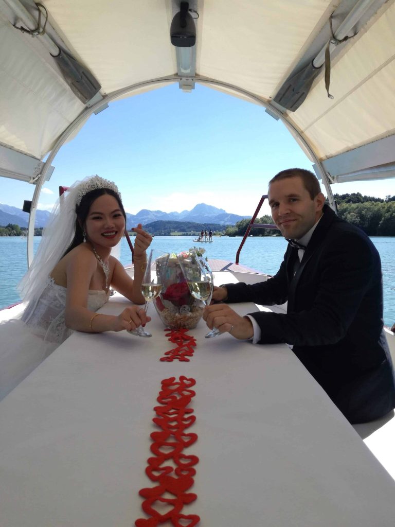 Beautiful view from the boat on our wedding