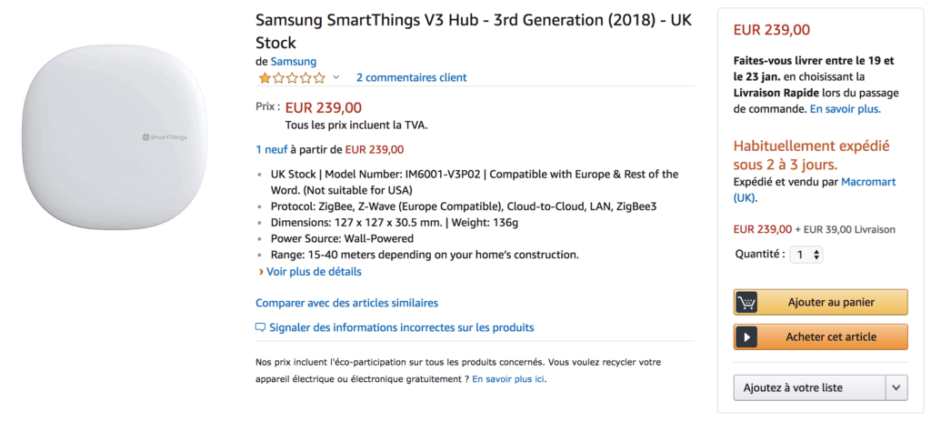 Listing of my product on Amazon France