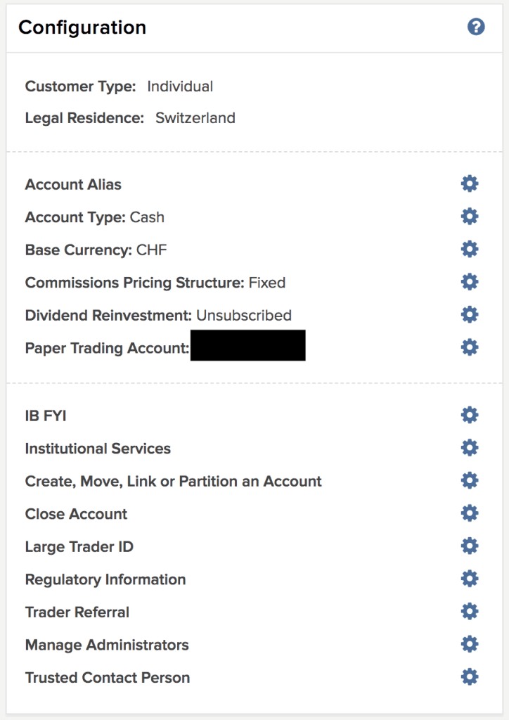 Interactive Brokers Account Settings