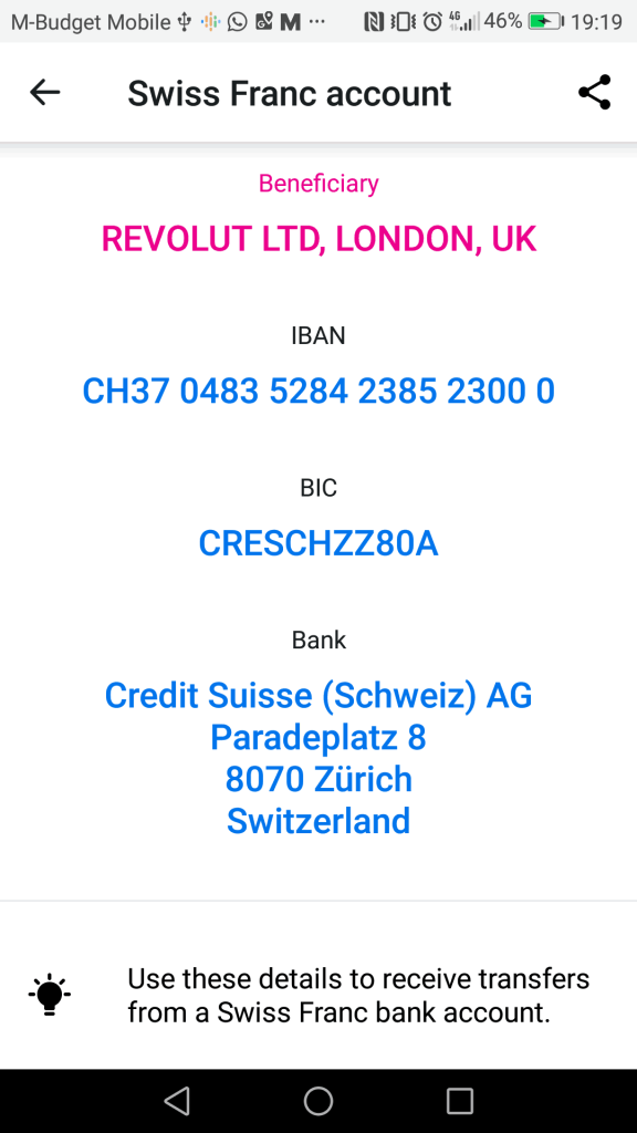 Revolut Swiss IBAN