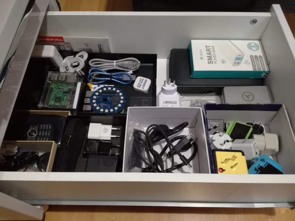 My desk drawer after the Konmari Method