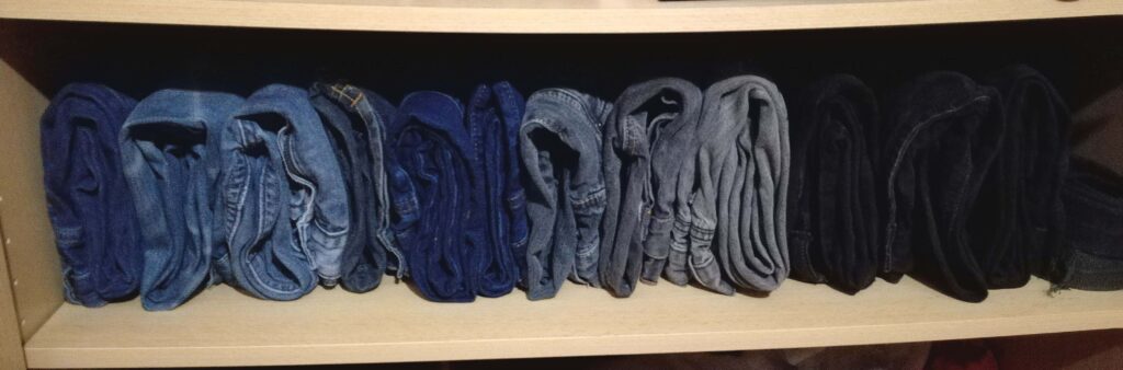 My jeans after the Konmari method