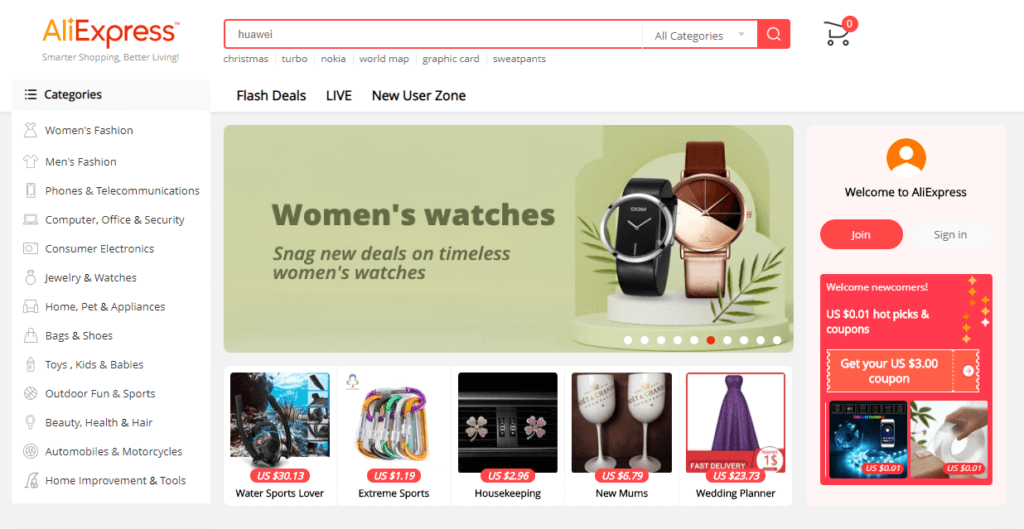 Aliexpress Home Page