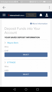 Deposit funds from IBKR Mobile