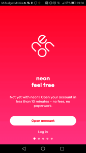 Neon account opening