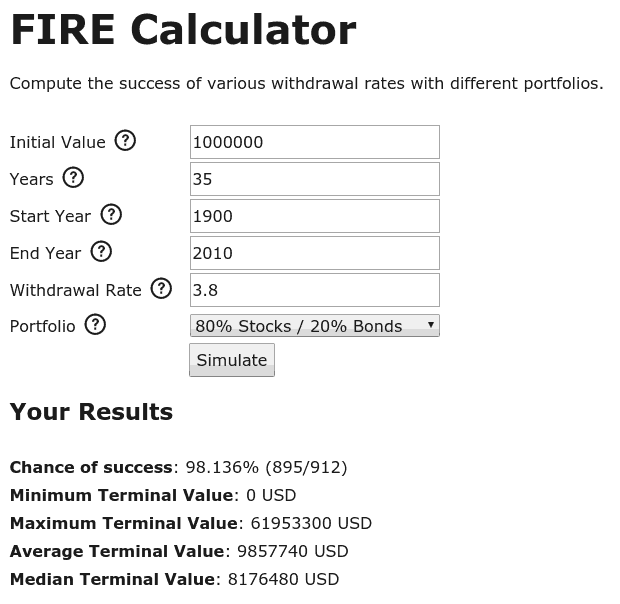 Exemple d'utilisation du calculateur FIRE