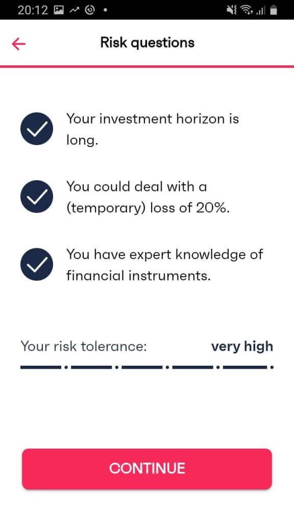 My risk tolerance by Finpension 3a