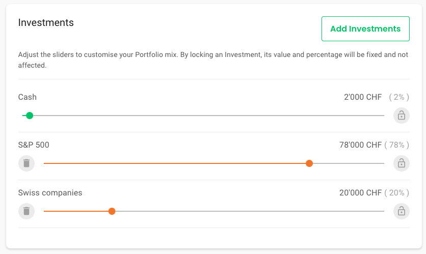 A custom portfolio with Investart