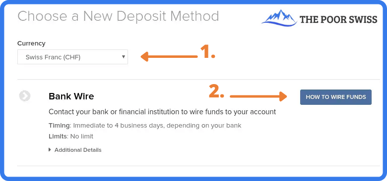 Create new deposit method on Interactive Brokers