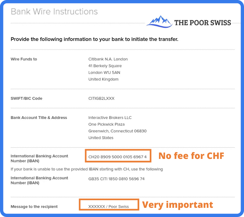 Virement bancaire à Interactive Brokers