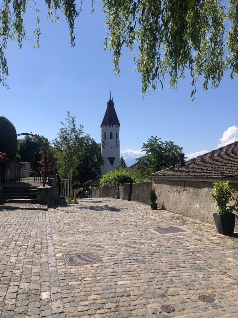 The nice church in the old town of Thun