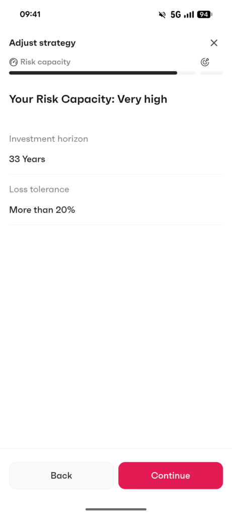 Finpension 3a computed my risk tolerance