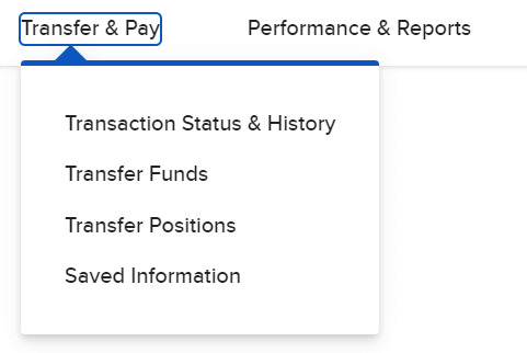 Access Transfer Funds from the Menu
