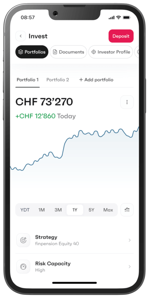 Finpension Invest in the app