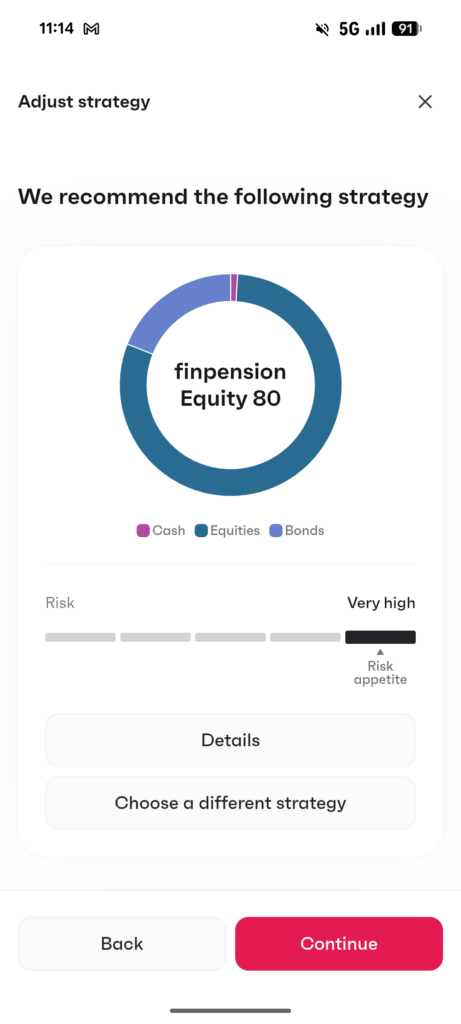 Finpension Invest will recommend a strategy