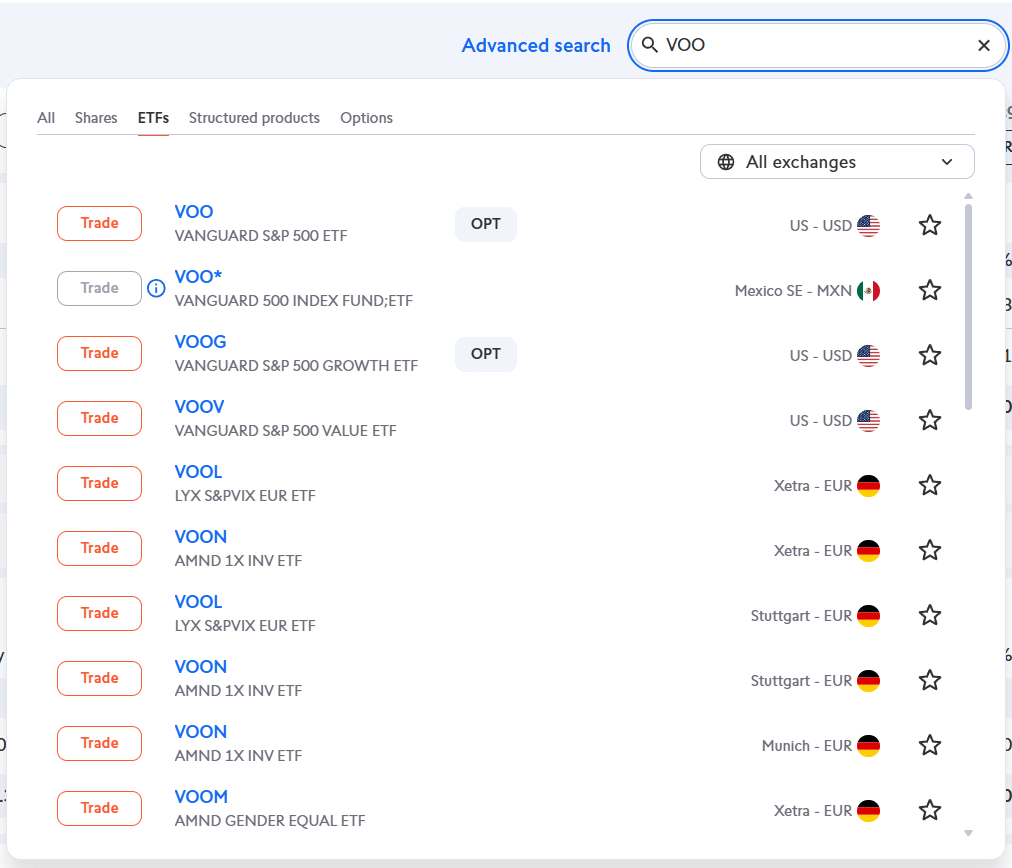 Rechercher un ETF sur Swissquote