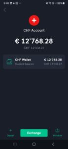 Mon solde en CHF sur Swissborg